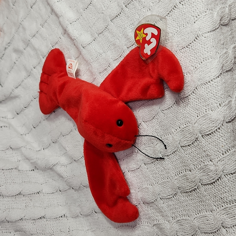 Vintage Ty Beanie Baby Original Pincher The Lobster 1993 P.V.C. Pellets